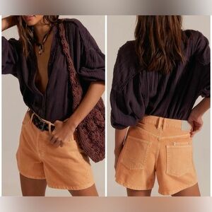 NWT Free People We The Free Tippi Denim Shorts - peach glow - size 30